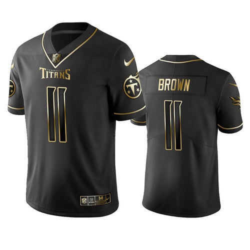 #11 Tennessee Titans A.J. Brown Black 2019 Vapor Limited Golden Edition Jersey - Black