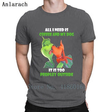 Load image into Gallery viewer, Grinches All I Need Is Coffee And My Dog T Shirt Cotton New Style Over Size 5xl Custom Cute Summer Style