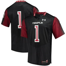 Load image into Gallery viewer, #1 Temple Owls Under Armour Replica Football Jersey - Black