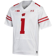 Load image into Gallery viewer, #1 Wisconsin Badgers Under Armour Premier Football Jersey - White