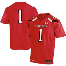 Load image into Gallery viewer, #1 Texas Tech Red Raiders Under Armour Replica Football Jersey - Red