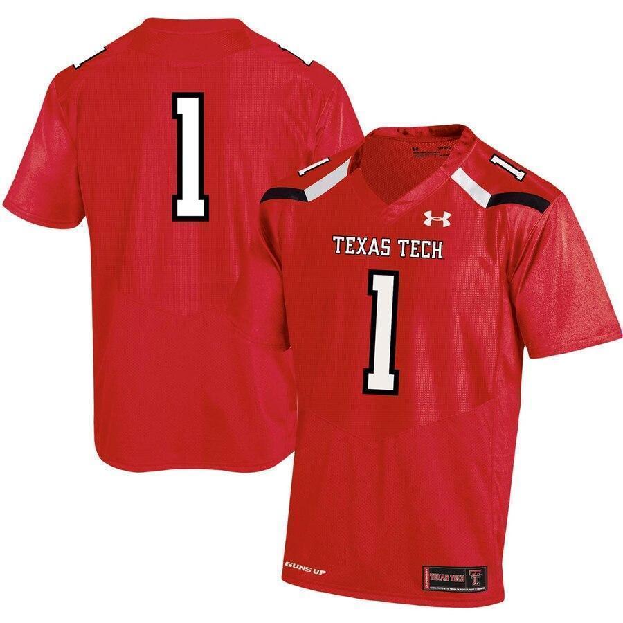 #1 Texas Tech Red Raiders Under Armour Replica Football Jersey - Red