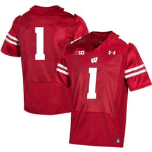 Load image into Gallery viewer, #1 Wisconsin Badgers Under Armour Premier Football Jersey - Red