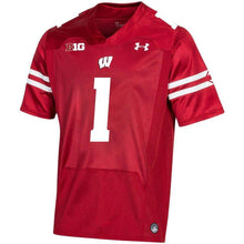 Load image into Gallery viewer, #1 Wisconsin Badgers Under Armour Premier Football Jersey - Red