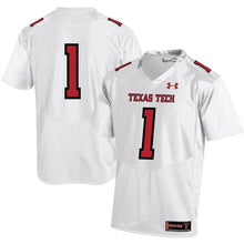 Load image into Gallery viewer, #1 Texas Tech Red Raiders Under Armour Premier Football Jersey - White
