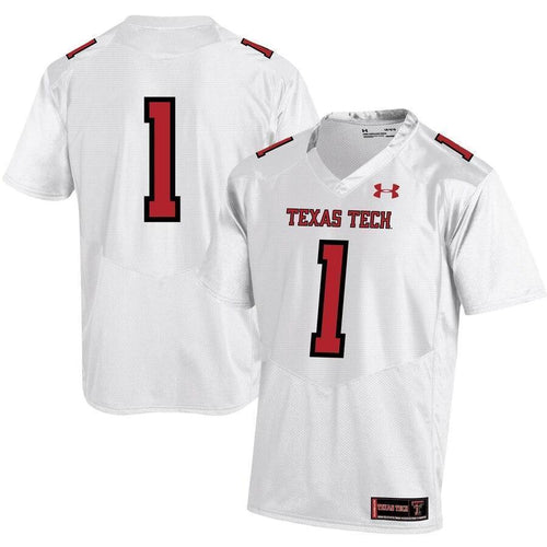 #1 Texas Tech Red Raiders Under Armour Replica Football Jersey - White