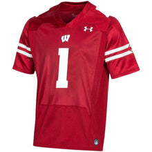 Load image into Gallery viewer, #1 Wisconsin Badgers Under Armour Replica Football Jersey - Red