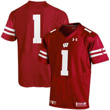 Load image into Gallery viewer, #1 Wisconsin Badgers Under Armour Team Replica Football Jersey - Red