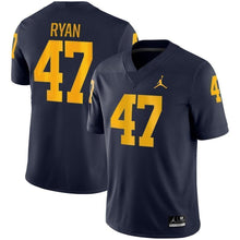 Load image into Gallery viewer, Jake Ryan Michigan Wolverines Jordan Brand Game Jersey – Navy
