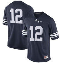 Load image into Gallery viewer, #12 BYU Cougars Game Football Jersey - Navy