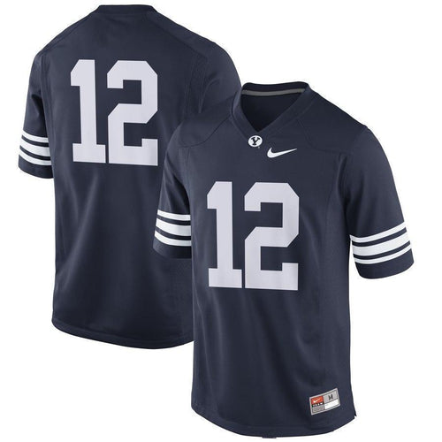 #12 BYU Cougars Game Football Jersey - Navy