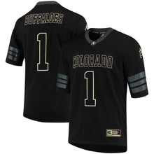 Load image into Gallery viewer, #1 Colorado Buffaloes Colosseum Blackout Football Jersey - Black