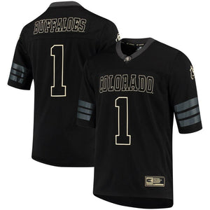 #1 Colorado Buffaloes Colosseum Blackout Football Jersey - Black