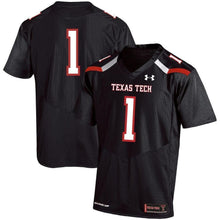 Load image into Gallery viewer, #1 Texas Tech Red Raiders Under Armour Premier Football Jersey - Black