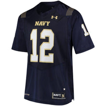 Load image into Gallery viewer, #12 Navy Midshipmen Under Armour Replica Football Jersey - Navy