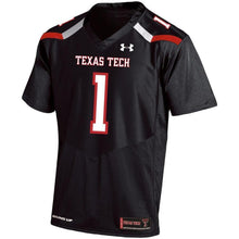 Load image into Gallery viewer, #1 Texas Tech Red Raiders Under Armour Premier Football Jersey - Black