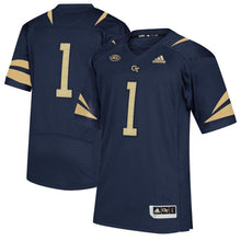 Load image into Gallery viewer, #1 Georgia Tech Yellow Jackets adidas Premier Football Jersey - Navy