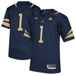 #1 Georgia Tech Yellow Jackets adidas Premier Football Jersey - Navy