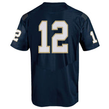 Load image into Gallery viewer, #12 Navy Midshipmen Under Armour Premier Performance Football Jersey - Navy