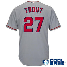 Load image into Gallery viewer, Mike Trout Los Angeles Angels Majestic Cool Base Player Jersey - Gray