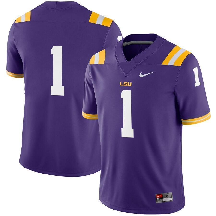 #1 LSU Tigers Nike Football Game Jersey - Purple