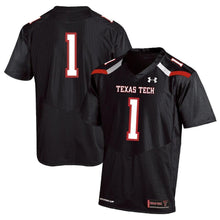 Load image into Gallery viewer, #1 Texas Tech Red Raiders Under Armour Replica Football Jersey - Black