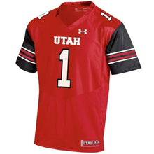 Load image into Gallery viewer, #1 Utah Utes Under Armour Premier Football Jersey - Red