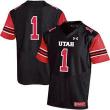 Load image into Gallery viewer, #1 Utah Utes Under Armour Team Replica Football Jersey - Black