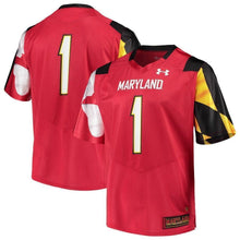 Load image into Gallery viewer, #1 Maryland Terrapins Under Armour Team Replica Football Jersey - Red