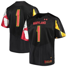 Load image into Gallery viewer, #1 Maryland Terrapins Under Armour Team Replica Football Jersey - Black