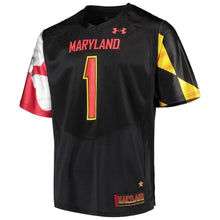 Load image into Gallery viewer, #1 Maryland Terrapins Under Armour Team Replica Football Jersey - Black