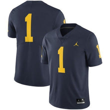 Load image into Gallery viewer, #1 Michigan Wolverines Jordan Brand Football Jersey - Navy