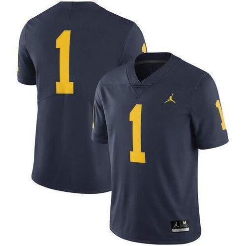 #1 Michigan Wolverines Jordan Brand Football Jersey - Navy