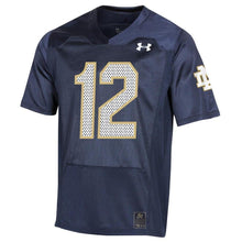 Load image into Gallery viewer, #12 Notre Dame Fighting Irish Under Armour College Football 150th Anniversary Replica Jersey - Navy