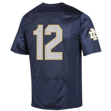 Load image into Gallery viewer, #12 Notre Dame Fighting Irish Under Armour College Football 150th Anniversary Replica Jersey - Navy