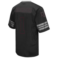 Load image into Gallery viewer, #1 Texas A&amp;M Aggies Colosseum Blackout Football Jersey - Black