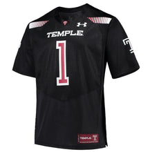 Load image into Gallery viewer, #1 Temple Owls Under Armour Team Replica Football Jersey - Black