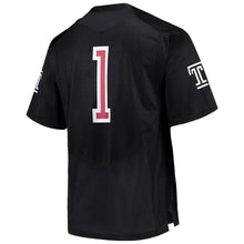 Load image into Gallery viewer, #1 Temple Owls Under Armour Team Replica Football Jersey - Black