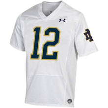 Load image into Gallery viewer, #12 Notre Dame Fighting Irish Under Armour Replica Football Jersey - White