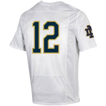 Load image into Gallery viewer, #12 Notre Dame Fighting Irish Under Armour Replica Football Jersey - White