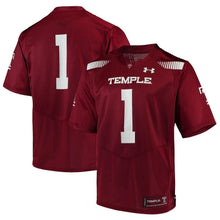 Load image into Gallery viewer, #1 Temple Owls Under Armour Team Replica Football Jersey - Garnet