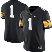 Load image into Gallery viewer, #1 Iowa Hawkeyes Nike Game Jersey - Black